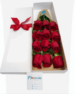 Caja de 12 rosas