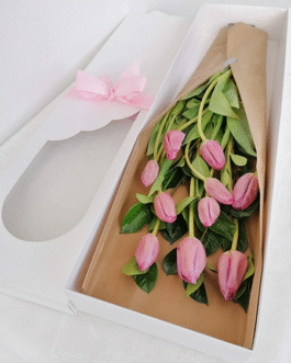 Caja de 10 tulipanes