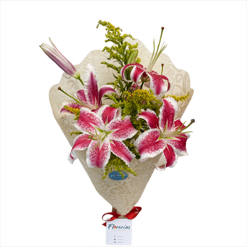 Ramo de 2 varas de liliums y stilver