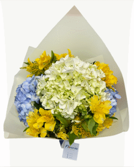 Ramo de 3 hortensias y astromelias