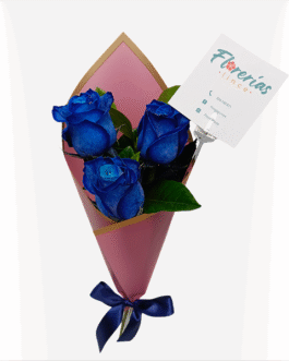 Ramo de 3 rosas azules