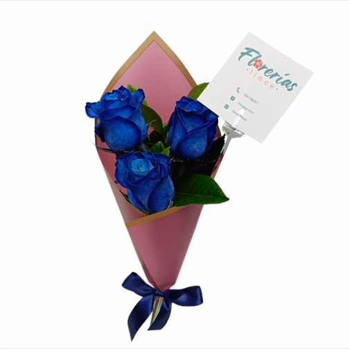 Ramo de 3 rosas azules