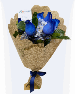 Ramo de 6 rosas azules