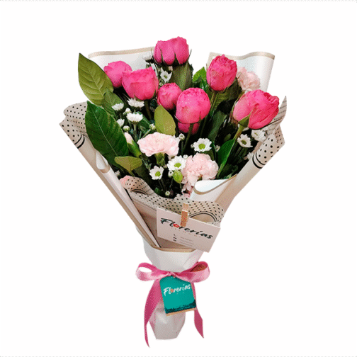 Ramo de 6 rosas inglesas